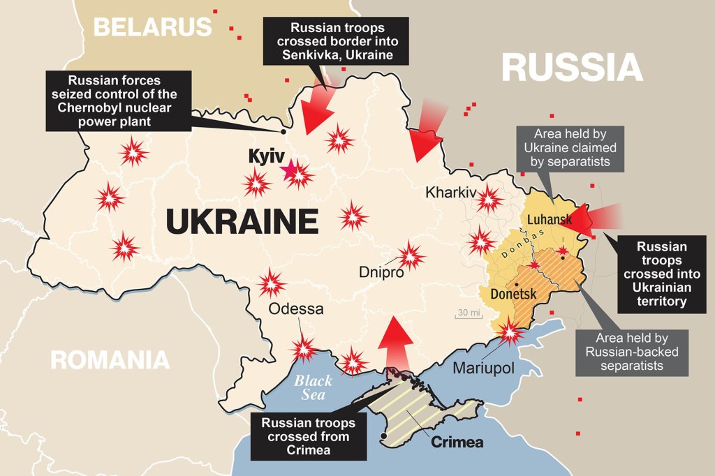 Russian forces have launched assaults across multiple fronts and cities in Ukraine.