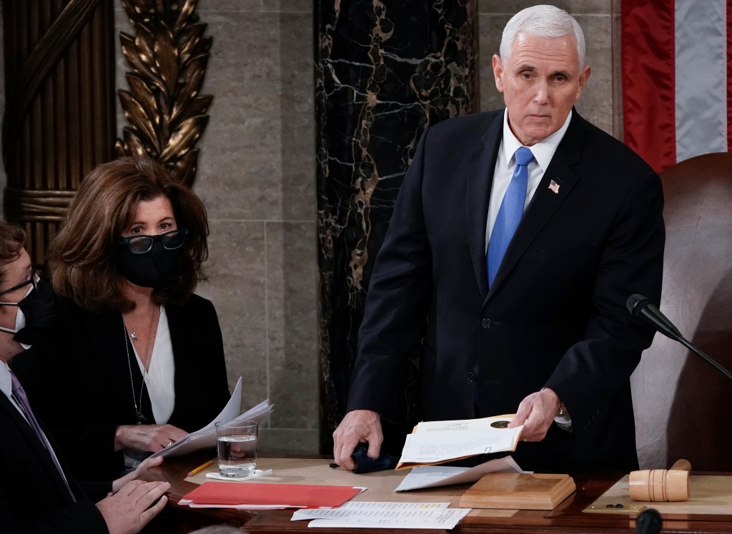 Scott also praised Pence for refusing Trump's demand that he reject Biden electors while presiding over a joint session of Congress on Jan. 6, 2021, before adding, This DOJ uses their power, uses their authority not just against political opponents, but against conservatives and conservative causes.