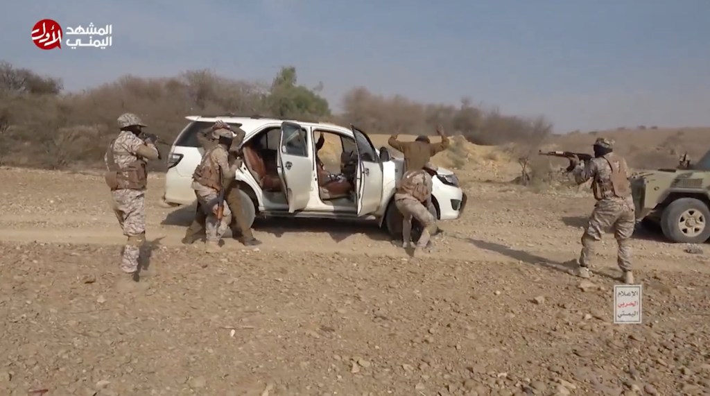 Houthis seen kidnapping fake Israeli soldiers.