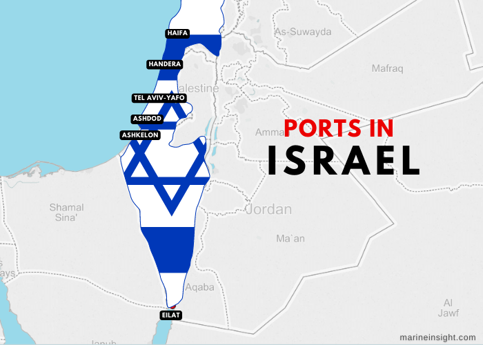 Ports in Israel Map