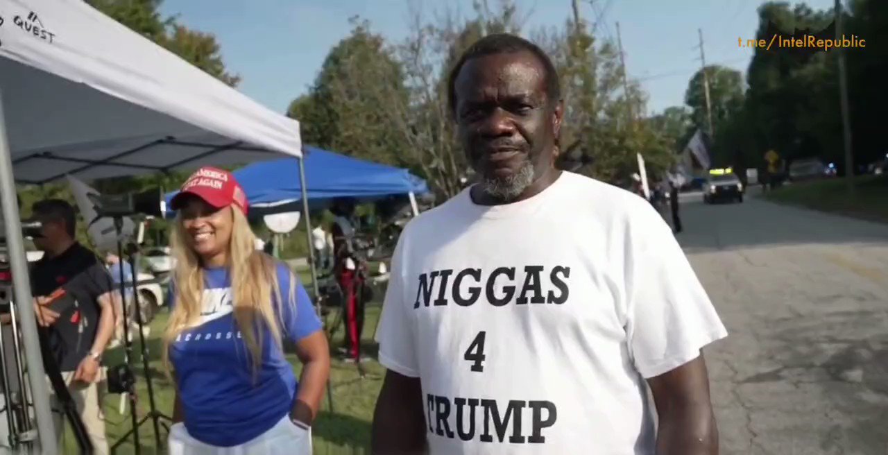 Albro on X: NIGGAS 4 TRUMP: Georgian man is spitting nothing but the  truth as he says them Dems have been slandering black men for DECADES,  wearing shirt with word guaranteed to