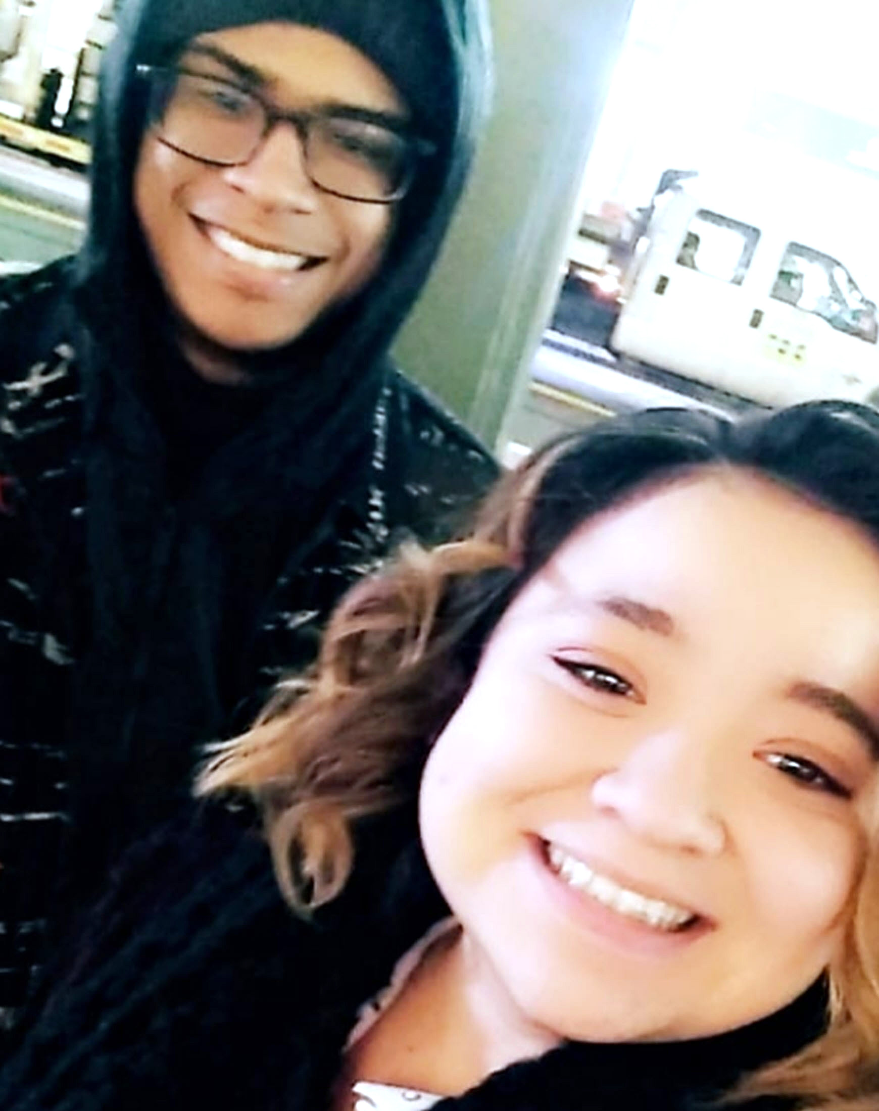 Meanna Torigoe, 20, and her boyfriend, John Delgado, 21