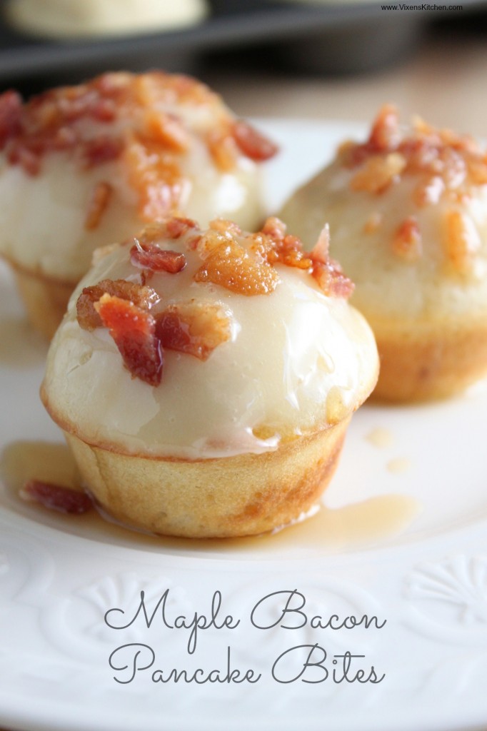 Maple, Bacon, Pancake Bites | www.vixenskitchen.com