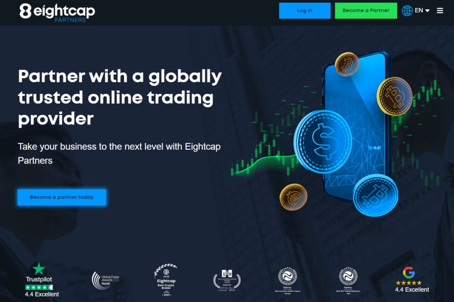 Eightcap lets you earn affiliate commissions through its Eightcap Partners program. 