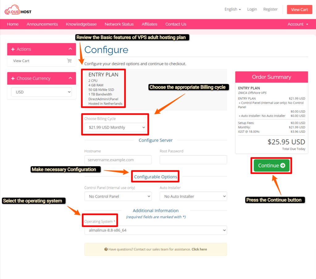 then click the Continue button