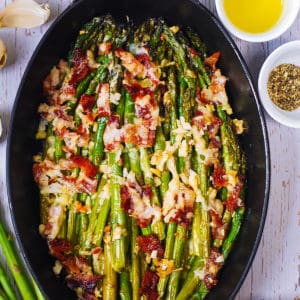 cheesy baked asparagus with bacon