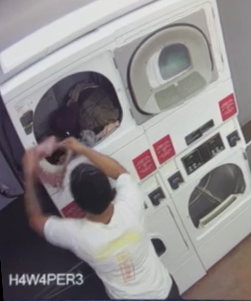 The suspect going through the dryers