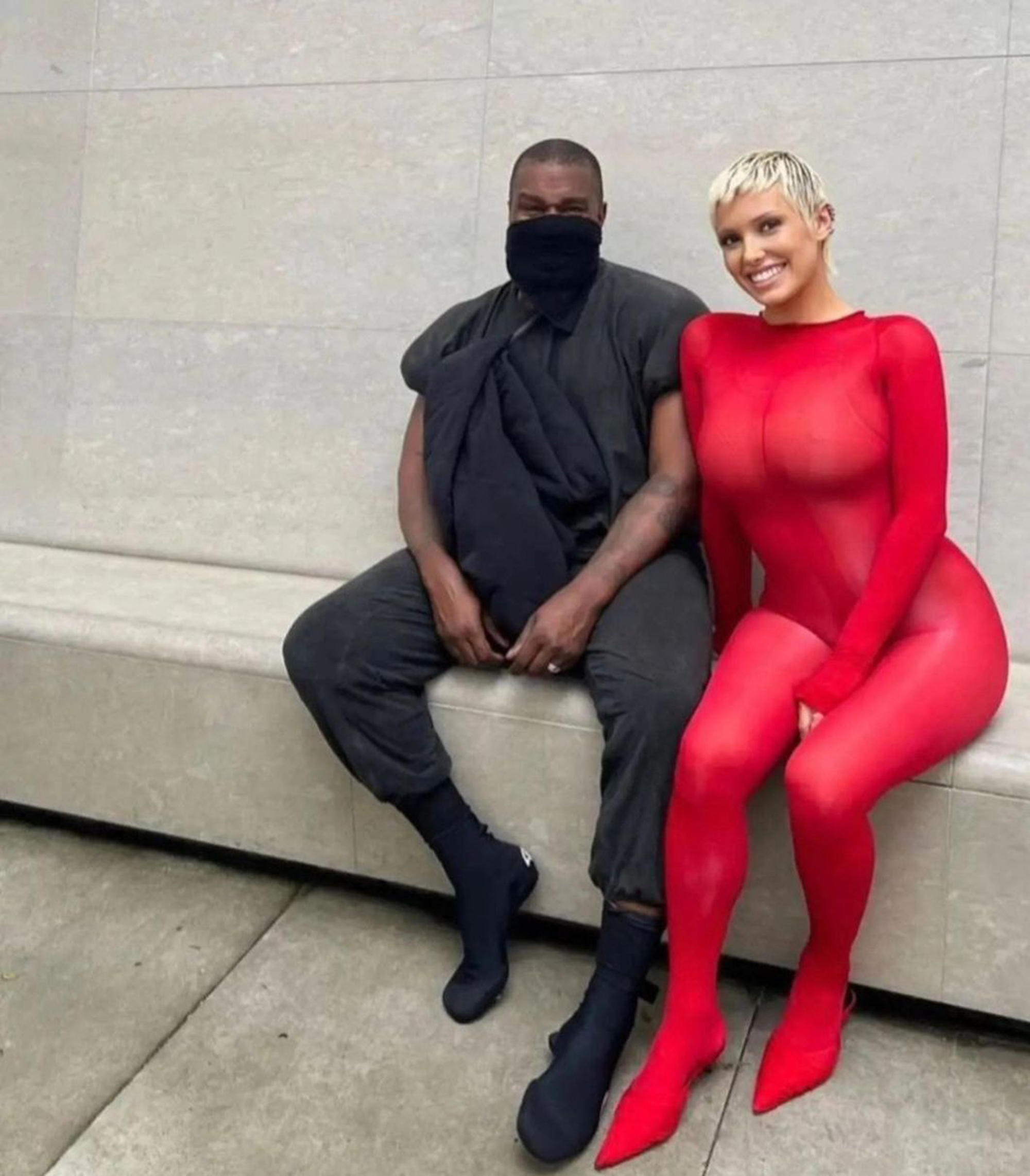 Kanye West  and Bianca Censori smile in Tokyo.