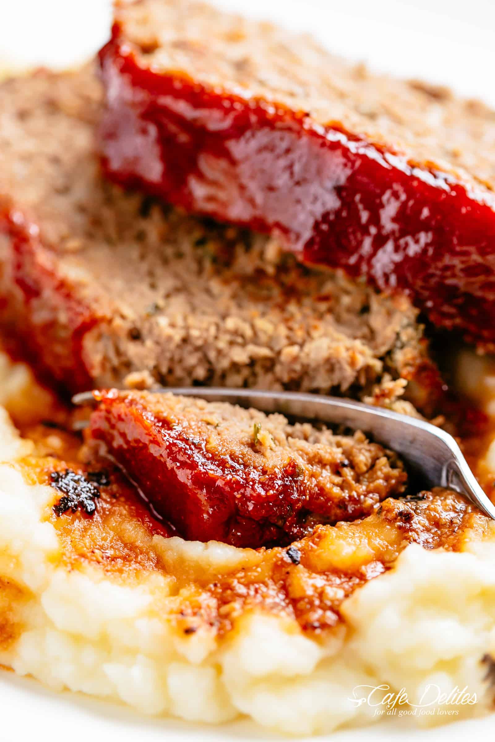 Meatloaf with Mashed Potatoes | cafedelites.com