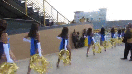 Golden-Delights-Entering-Aggie-Stadium.gif