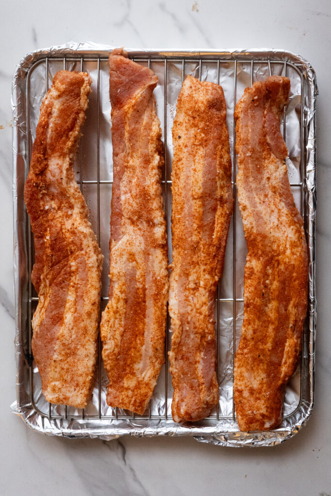 seasoned Nashville Hot pork belly.