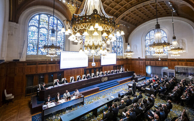The International Court of Justice (ICJ), holds public hearings on the request for an advisory opinion on Israel's presence in the West Bank, from February 19 to 26, 2024 at the Peace Palace in The Hague. (International Court of Justice)