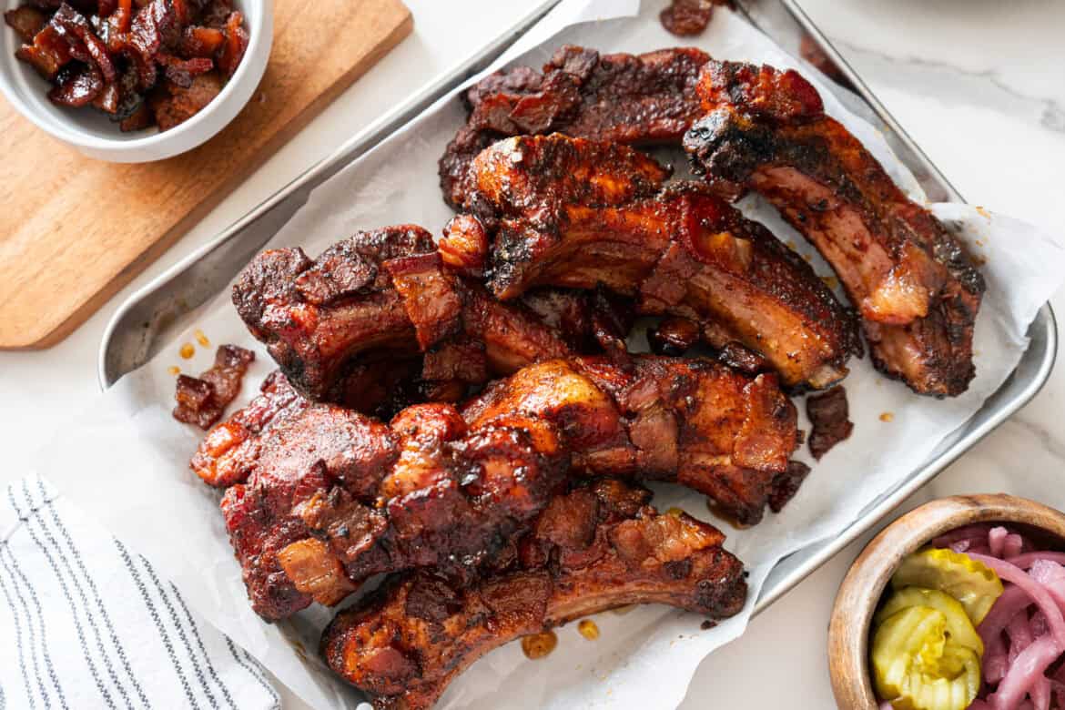 Smoked Maple Bacon Party Ribs Smoked Maple Bacon Party Ribs