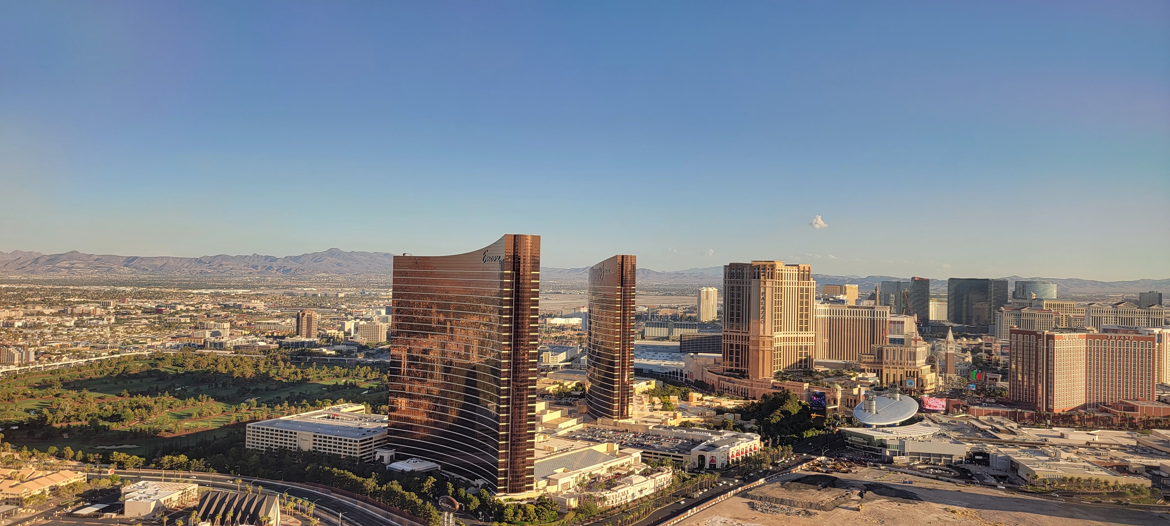Wynn and Encore Las Vegas, photographed from Resorts World
