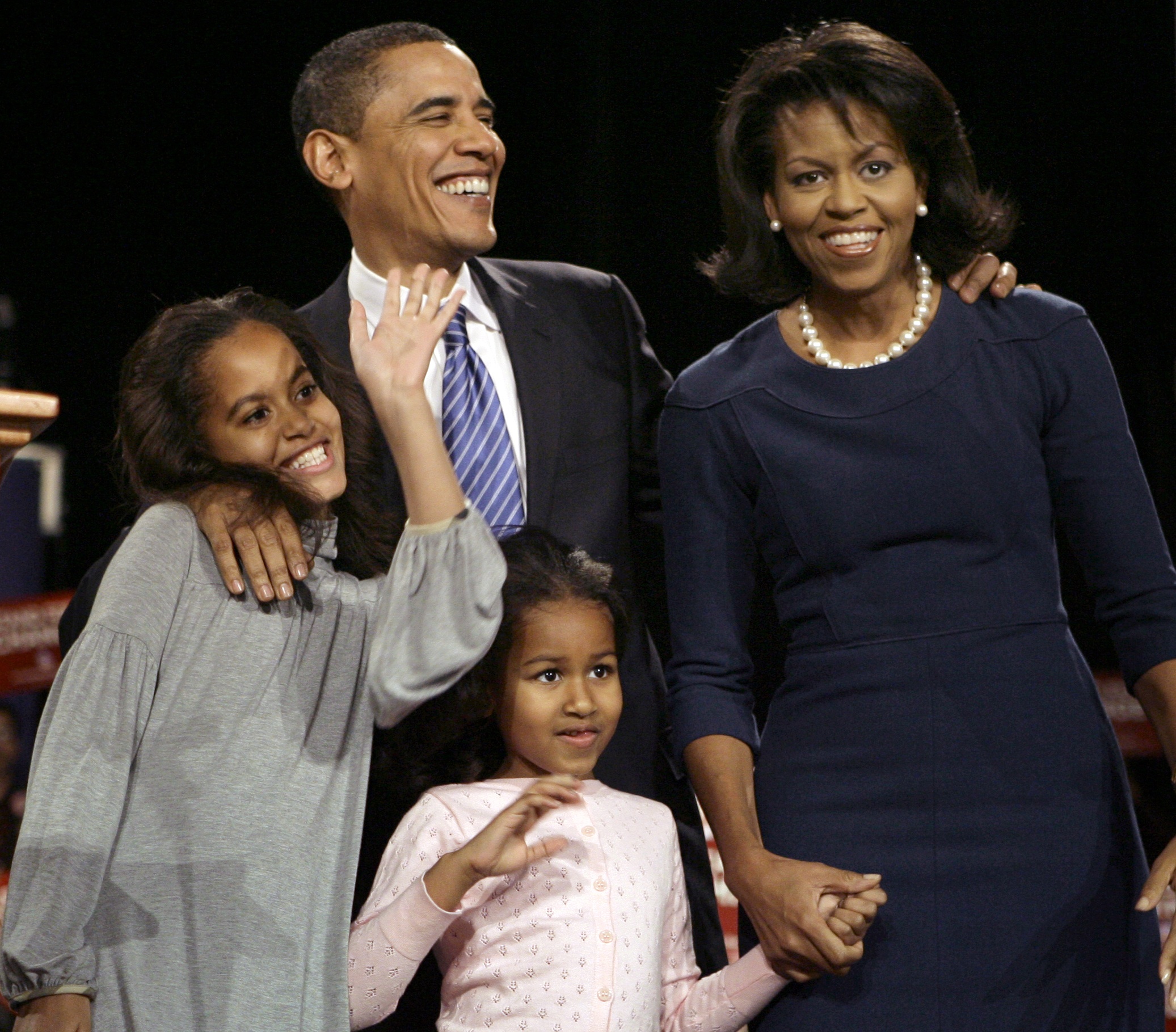 Barack Obama, Michelle Obama, Malia Obama, Sasha Obama
