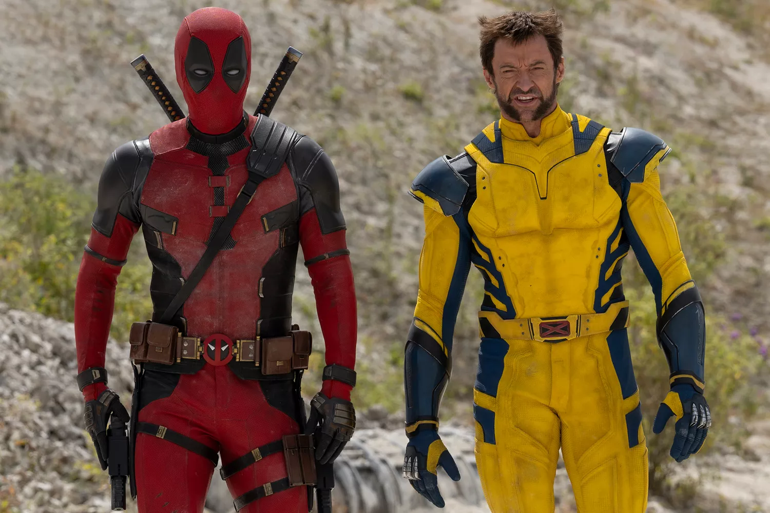 Ryan Reynolds as Deadpool/Wade Wilson and Hugh Jackman as Wolverine/Logan 20th Century Studios/Marvel Studios' DEADPOOL & WOLVERINE.