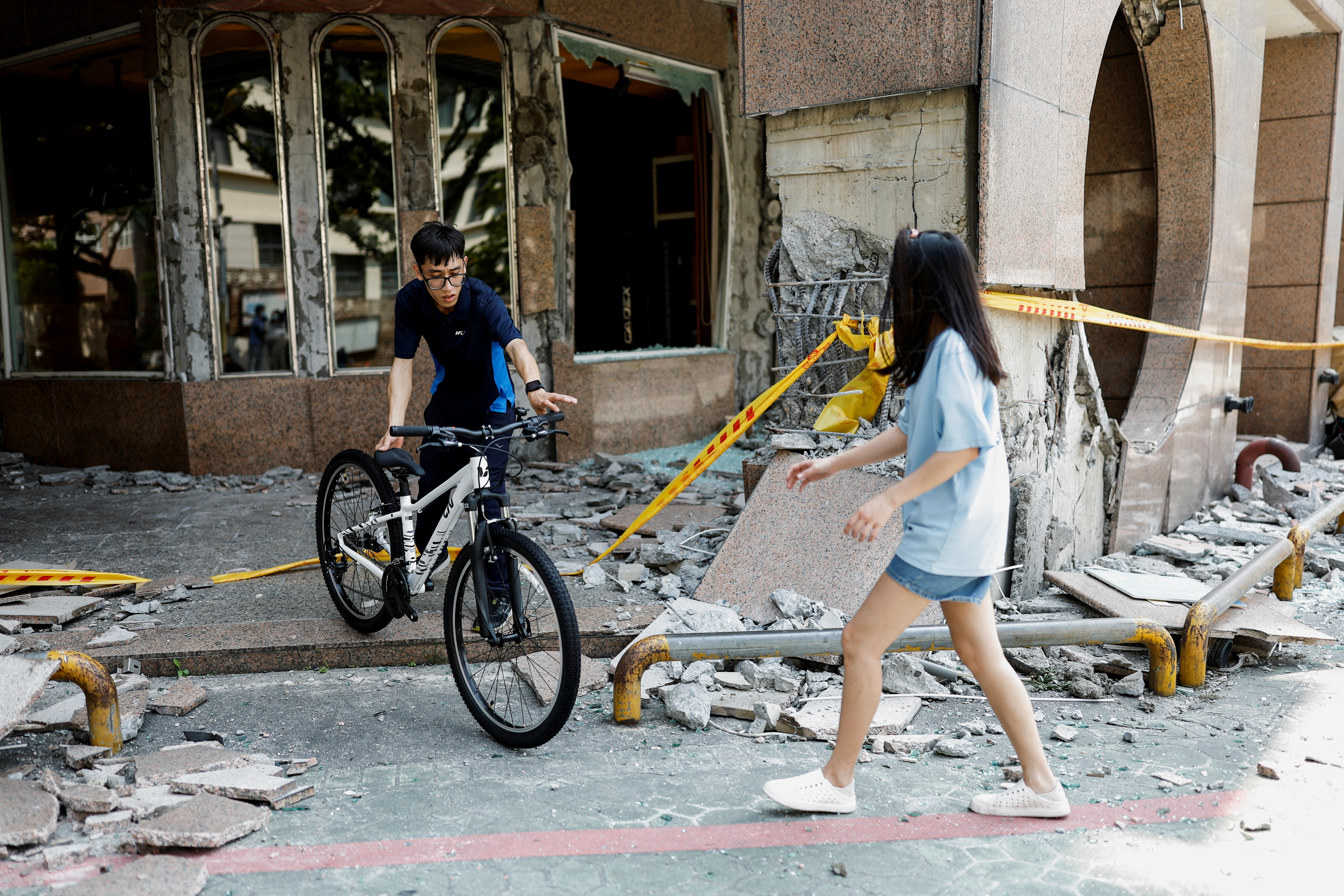 Aftermath of an earthquake, in Hualien