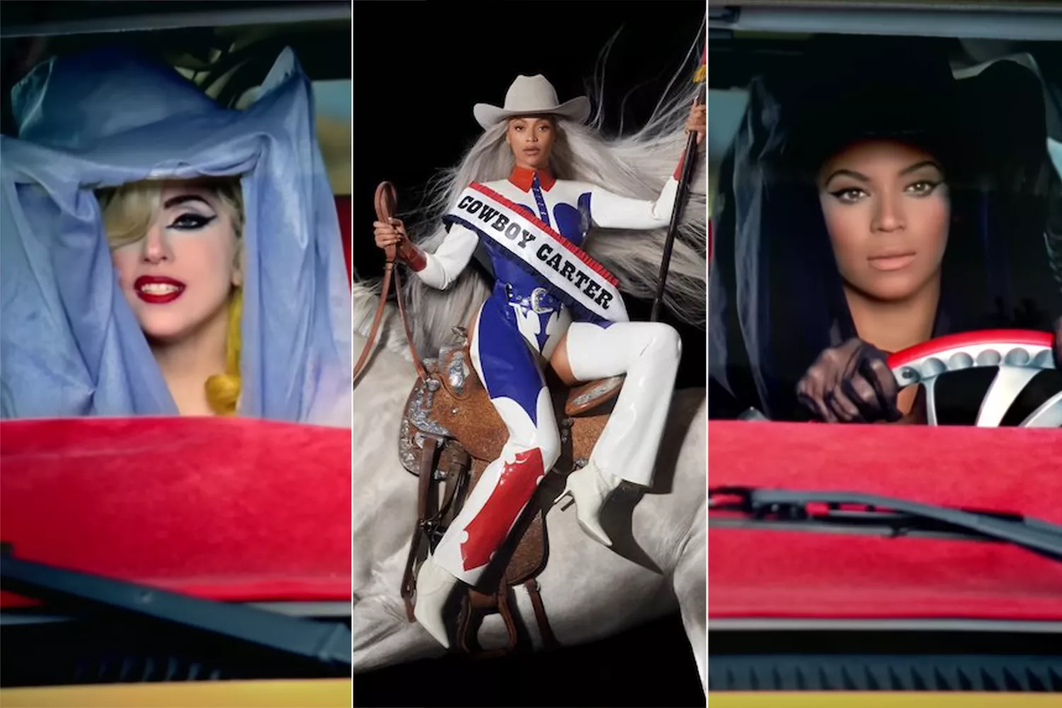 Lady Gaga, Cowboy Carter album cover, Beyonce