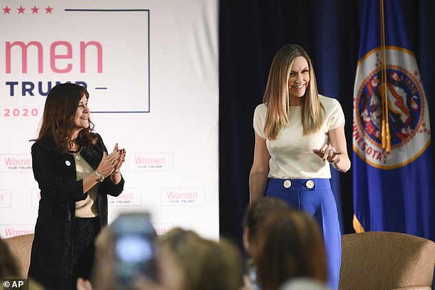 The second lady appeared alongside President Trump's daughter-in-law, Lara Trump, at a 'Women for Trump' event in St. Paul on Wednesday