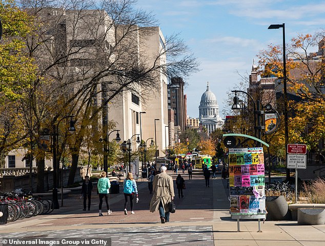 Vitolo-Haddad apologized for the deception in two blog posts and quit roles as a teaching assistant at University of Wisconsin-Madison (pictured) and co-president of the Teaching Assistants' Association (TAA)