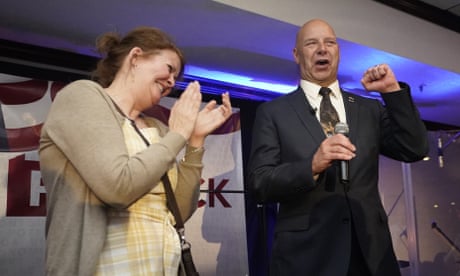 Mastriano, pictured with his wife on primary night, is one of a number of Republican candidates who refuse to accept the results of the 2020 election.