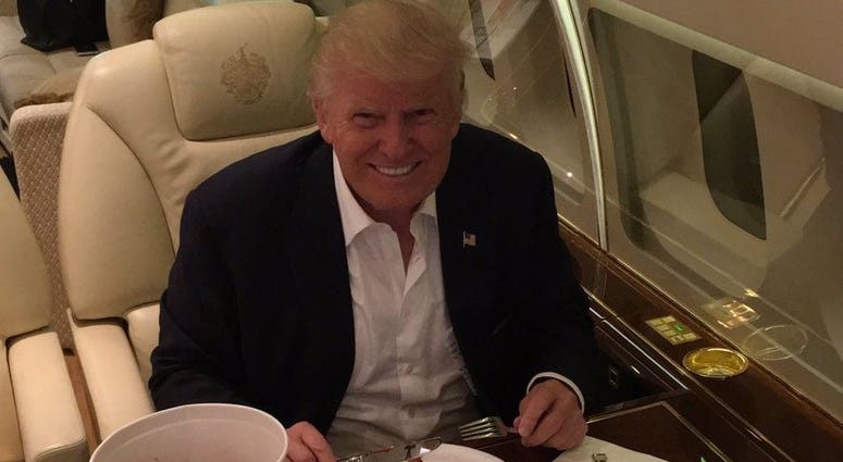 Donald Trump eats KFC