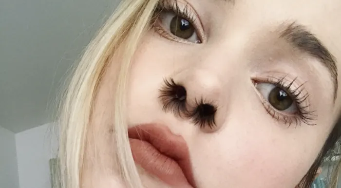 Nose Hair Extensions in a young girls nose.