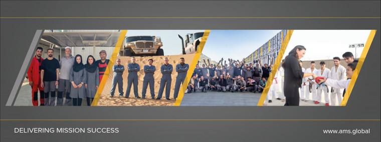 Facebook banner picture for defense contractor Automotive Management Services(AMS) featuring Mina Chang.