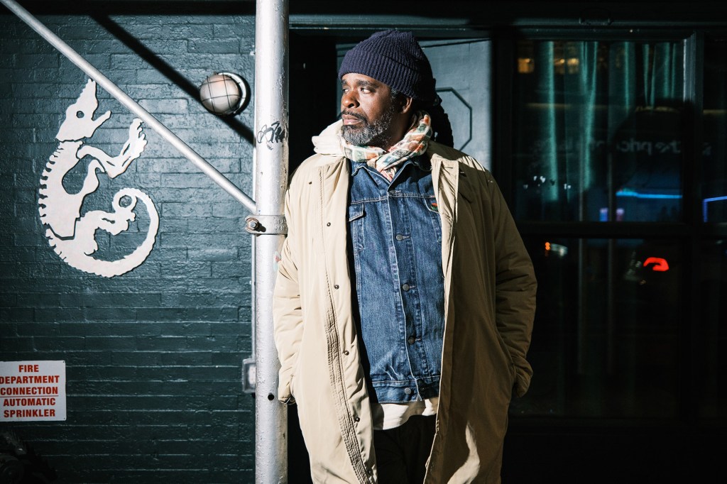 Disco, the doorman at Temple Bar, has been working in New York City nightlife for more than 25 years.