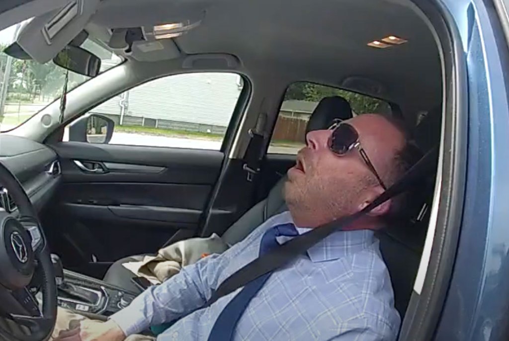 Reilly was seen passed out in the bodycam footage.